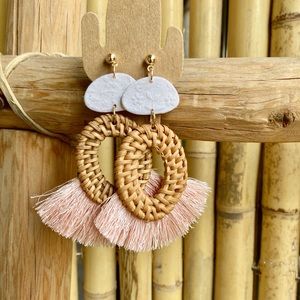 Handmade Polymerclay Rattan earrings